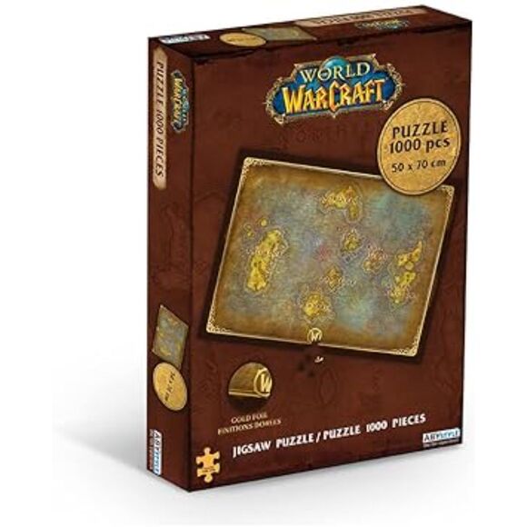World of Warcraft Azeroth Map Puzzle ABYstyle Gold Foil Edition New Sealed - Picture 1 of 4